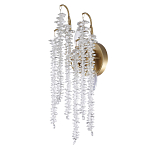 Бра с хрустальными прозрачными подвесками и круглым основанием золотого цвета FAIRYTREE Light варинант исполнения - 1 | Loft Concept в Краснодаре