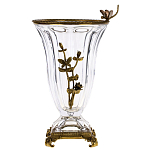 Ваза из прозрачного стекла с бронзовой вставкой в виде цветущей ветви Eden Garden porcelain and bronze варинант исполнения - 1 | Loft Concept в Краснодаре