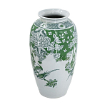 Ваза высокая с зелеными цветочными и птичьими мотивами Vase Inspired by Nature варинант исполнения - 2 | Loft Concept в Краснодаре