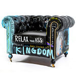 Кресло "Баския и Уорхол" Basquiat Warhol graffiti chair натуральная кожа варинант исполнения - 10 | Loft Concept в Краснодаре