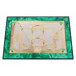 Настольный письменный набор из малахита и долерита с декором в виде герба России Leader Organizer варинант исполнения - 4 | Loft Concept в Краснодаре