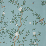 Обои ручная роспись Gustavian Garden Special Colourway on Duck Egg dyed silk варинант исполнения - 2 | Loft Concept в Краснодаре