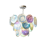 Люстра с каскадом из круглых разноцветных стеклянных дисков Mother of Pearl Iridescence варинант исполнения - 3 | Loft Concept в Краснодаре