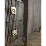 Большой шкаф с витриной Elsa Dreams Walnut варинант исполнения - 4 | Loft Concept в Краснодаре