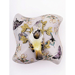 Шкатулка фиолетового цвета с рисунком бабочек и крышкой с фигуркой птицы на ветке Eden Garden варинант исполнения - 3 | Loft Concept в Краснодаре