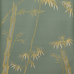 Обои ручная роспись Bamboo Golden on Blue grey dyed silk варинант исполнения - 2 | Loft Concept в Краснодаре