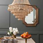 Многоярусная люстра украшенная круглыми деревянными бусами Wooden Beads Chandelier L варинант исполнения - 1 | Loft Concept в Краснодаре