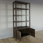 Стеллаж со стеклянными полками Elsa Dreams Walnut варинант исполнения - 3 | Loft Concept в Краснодаре