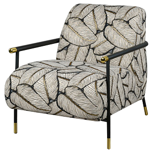 Кресло с Цветным принтом Листья Foliage Armchair Grey
