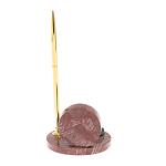 Часы настольные с шариковой металлической ручкой из натурального камня Stone Clock варинант исполнения - 6 | Loft Concept в Краснодаре