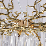 Люстра золотого цвета с декоративными ветками и длинными прозрачными стеклянными подвесами в форме сосулек Droplet Chandelier варинант исполнения - 8 | Loft Concept в Краснодаре