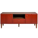 ТВ-тумба красная из массива бука с 2-мя дверками и ящиком Wenge Light варинант исполнения - 2 | Loft Concept в Краснодаре