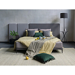 Кровать с большим мягким изголовьем Unity Grey Bed варинант исполнения - 6 | Loft Concept в Краснодаре