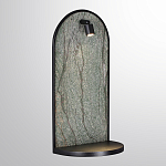 Настенный светильник зеленого цвета с черной рамкой овальной формы с полкой Herbarium  варинант исполнения - 1 | Loft Concept в Краснодаре