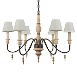 Люстра на металлическом основании с 6-ю белыми тканевыми абажурами Terrain варинант исполнения - 5 | Loft Concept в Краснодаре