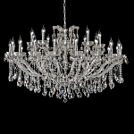 Люстра подвесная двухъярусная с 30-ю лампочками и прозрачными хрустальными подвесками на хромированном основании Crystal lamps варинант исполнения - 1 | Loft Concept в Краснодаре