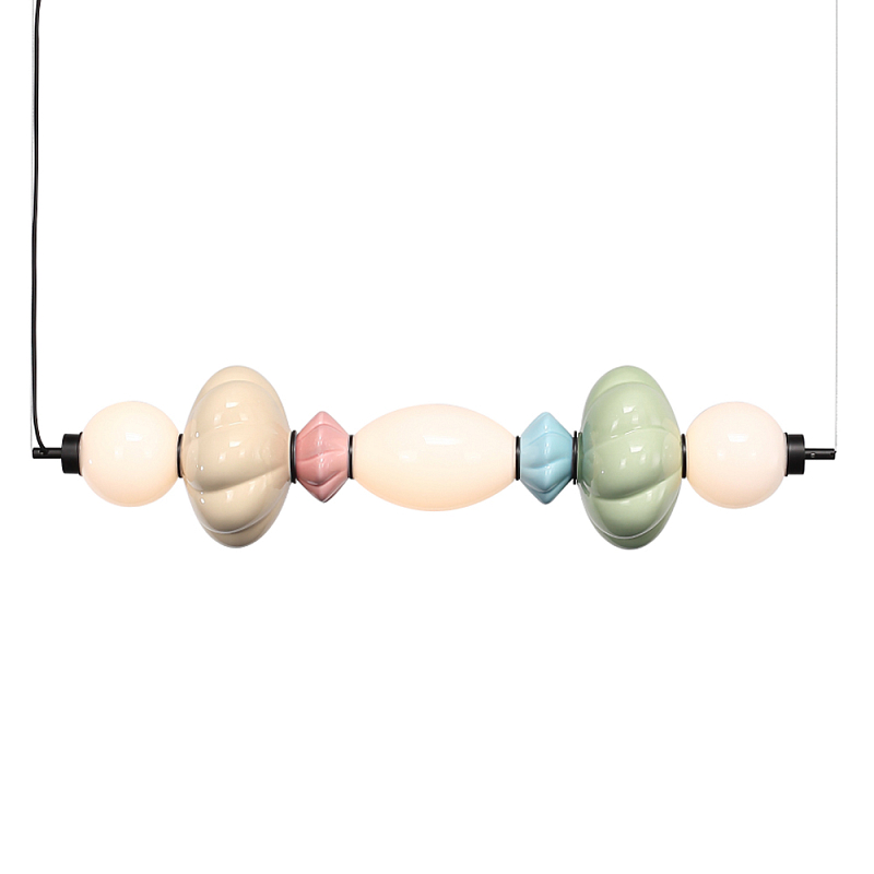 Подвесной светильник линейный с керамическими элементами 24W LED Fragrant Light Зеленый Голубой Розовый в Краснодаре | Loft Concept 