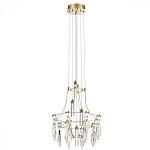 Люстра подвесная из металла с хрустальными подвесками прозрачного цвета Quasar 41 варинант исполнения - 5 | Loft Concept в Краснодаре