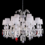 Люстра с 15-ю белыми текстильными абажурами и хрустальными подвесками Lustre Reverie варинант исполнения - 1 | Loft Concept в Краснодаре