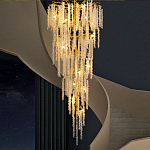 Люстра многоярусная с каркасом из металла и прозрачными подвесками FAIRYTREE Light варинант исполнения - 2 | Loft Concept в Краснодаре