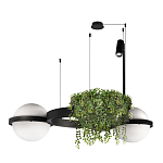 Подвесной светильник с 2-мя шарообразными плафонами и цилиндрическим спотом Light of Еyes варинант исполнения - 4 | Loft Concept в Краснодаре