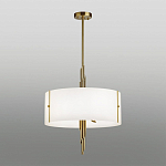 Люстра на штанге с белым круглым плафоном на бронзовом основании с вертикальным декором из металлических трубок Sohne варинант исполнения - 2 | Loft Concept в Краснодаре