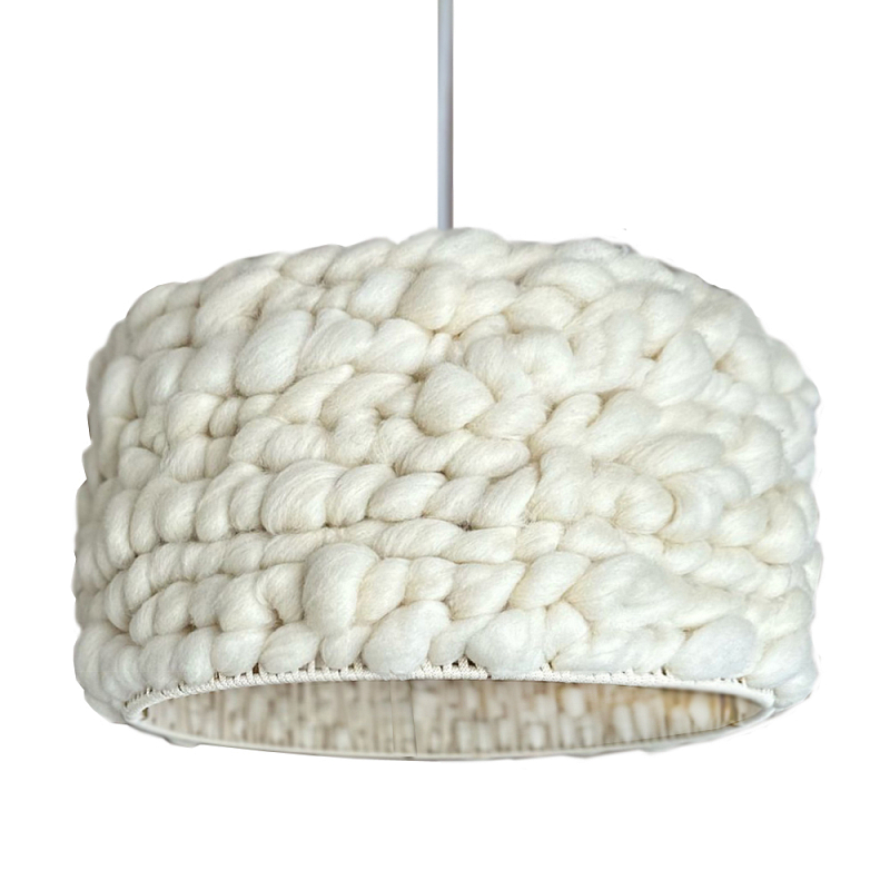 Вязаный шерстяной светильник Knitted wool lamp Cylinder Молочный Вязаный шерстяной светильник Knitted wool lamp Cylinder Молочный в Краснодаре | Loft Concept