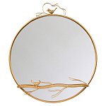 Зеркало настенное в раме золотого цвета с декором птица на ветке Mirror Portal варинант исполнения - 1 | Loft Concept в Краснодаре