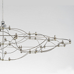 Люстра подвесная с тонкой металлической конструкцией цвета хром Quasar варинант исполнения - 3 | Loft Concept в Краснодаре