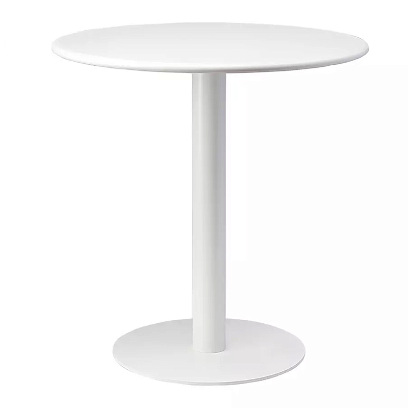 Обеденный стол белый с круглой столешницей White Laconic Table Белый в Краснодаре | Loft Concept 