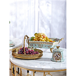 Блюдо прямоугольное из голубого фарфора с ручками и рисунком птиц и цветов Blue Garden варинант исполнения - 5 | Loft Concept в Краснодаре