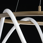 Люстра подвесная круглая золотого цвета с белыми изогнутыми световыми линиями Luke Lampco Tracer Lamp варинант исполнения - 10 | Loft Concept в Краснодаре