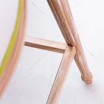 Барный стул золотистый из натурального бука с изображением птиц и цветов Blooming Birds варинант исполнения - 3 | Loft Concept в Краснодаре