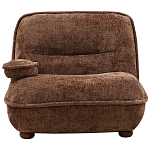 Кресло без подлокотников коричневое ну круглых деревянных ножках Loup Plush Armchair Brown варинант исполнения - 6 | Loft Concept в Краснодаре