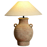 Настольная лампа керамическая с ручками и тканевым абажуром Eastern Tale варинант исполнения - 2 | Loft Concept в Краснодаре