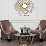 Стол журнальный коричневый на золотом основании Symphony of the Earth варинант исполнения - 2 | Loft Concept в Краснодаре