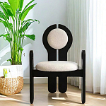 Стул черный из дерева с круглой спинкой Chair in Neoclassical Style варинант исполнения - 2 | Loft Concept в Краснодаре