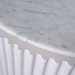 Тумба под телевизор белая овальная с мраморной столешницей Thoroughbass варинант исполнения - 3 | Loft Concept в Краснодаре