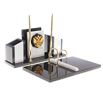 Настольный письменный набор из мрамора и змеевика с гербом России Marble Accessory варинант исполнения - 2 | Loft Concept в Краснодаре