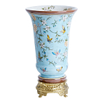 Ваза из голубого фарфора с бронзовыми элементами Blue Garden варинант исполнения - 2 | Loft Concept в Краснодаре