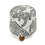 Пуф Wakonda с Круглыми ножками Черно-Белый орнамент варинант исполнения - 2 | Loft Concept в Краснодаре