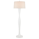 Торшер белый с тканевым абажуром на деревянном основании Graceful Silhouette варинант исполнения - 3 | Loft Concept в Краснодаре