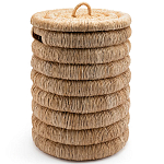 Плетеная корзина с крышкой из плетеного бананового дерева Zuwena Wicker Basket варинант исполнения - 1 | Loft Concept в Краснодаре