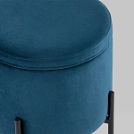 Синий пуф на черных ножках SANJAY варинант исполнения - 4 | Loft Concept в Краснодаре