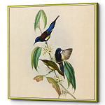 Постер на холсте с изображением птиц и цветов Blooming Birds Poster варинант исполнения - 4 | Loft Concept в Краснодаре