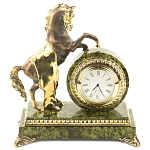 Часы настольные бронзовые с декором в виде коня Horse Stone Clock варинант исполнения - 3 | Loft Concept в Краснодаре