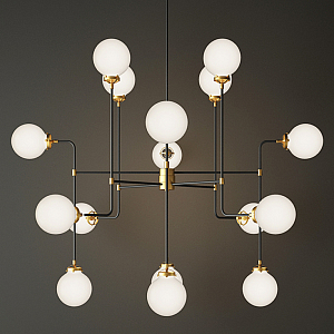 Люстра БИСТРО Globe Clear Glass Chandelier 16 Milk