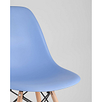 Пластиковый стул на ножках из массива бука Eames Blue варинант исполнения - 2 | Loft Concept в Краснодаре