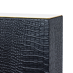 Настольная лампа с черным основанием из текстурированной кожи и белым абажуром Noir Allure  варинант исполнения - 3 | Loft Concept в Краснодаре