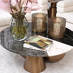 Дизайнерский журнальный стол с круглой столешницей на 3-х геометрических ножках Lehumod варинант исполнения - 2 | Loft Concept в Краснодаре